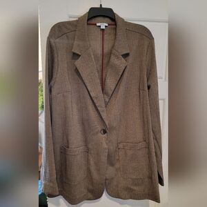 Croft & Barrow Brown Herringbone Blazer